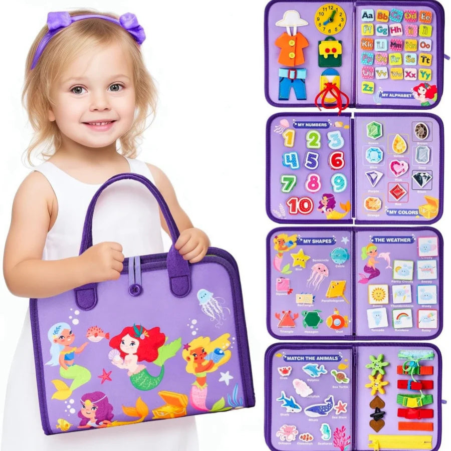 New Busy Book Children's Busy Board Dressing And Buttoning Learning Baby Early Education Preschool Sensory Learning Toy 7fc25