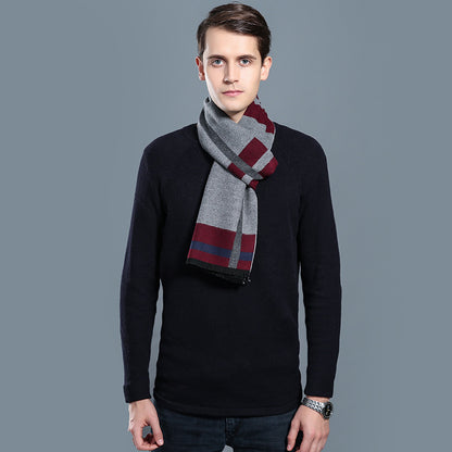 Simple Plaid Warm Keeping Artificial Cashmere Scarf 7fdb4dd5 a656 44ab a199 882665a1f413