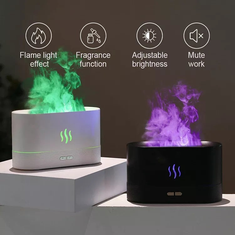 2022 Best Selling USB Ultrasonic Flame Humidifier Led RGB Colorful Essential Oil Fire Flame Aroma Diffuser - HD Wireless Product #3