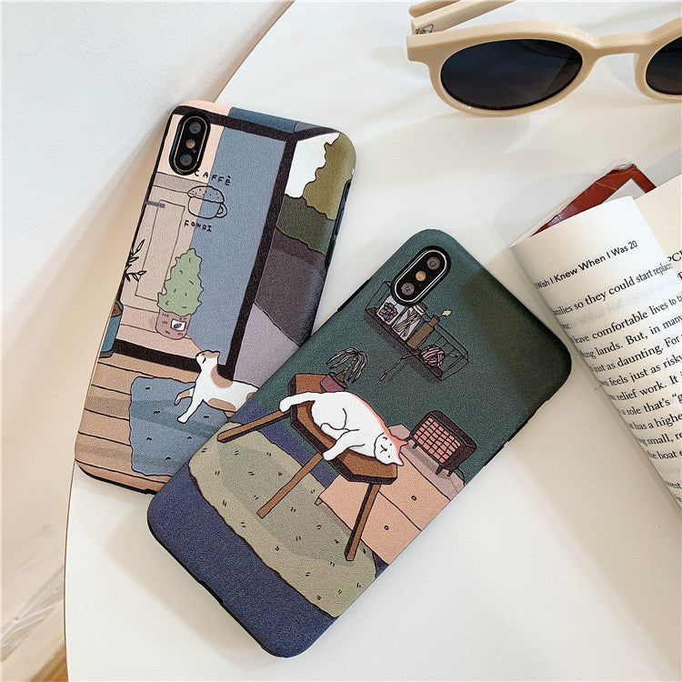 Embossed Cat Net Red Cartoon Mobile Phone Case 800169776221