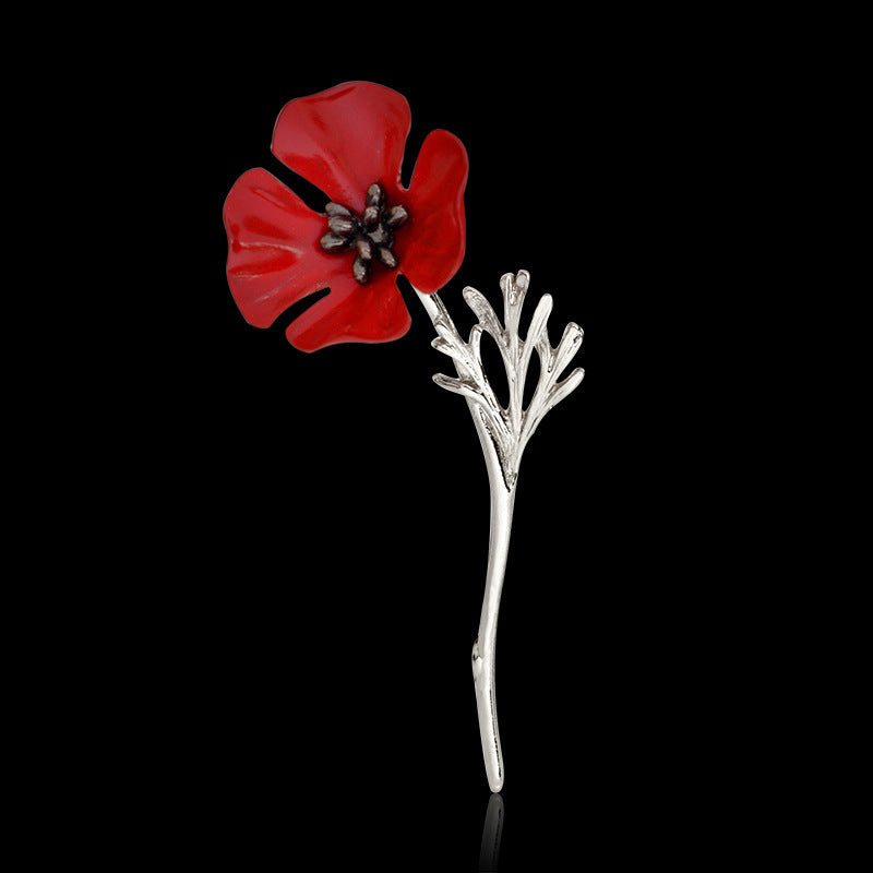 Red flower brooch 800409920726