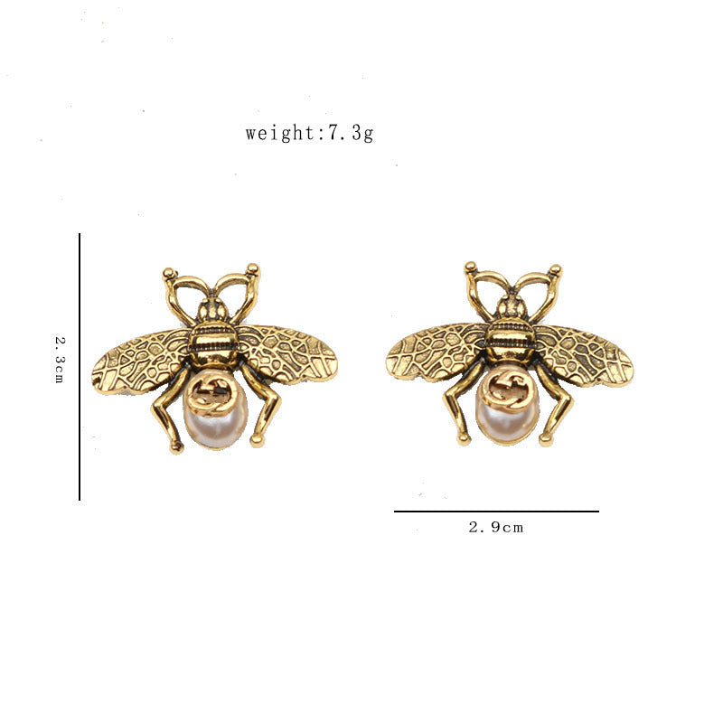 Pearl Retro Little Bee Ear Studs 800b9cea e055 4a37 9f4d e014e177db4a