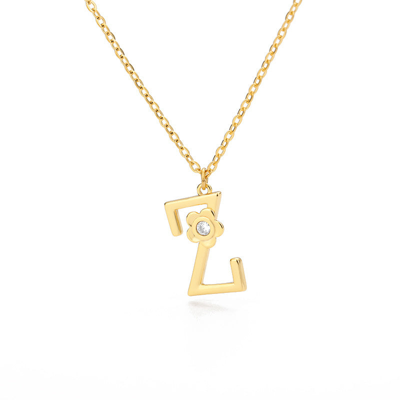 Rose English Alphabet Pendant Necklace 800fa62b 94fb 4bbf b278 1a4b2f6d7eb1