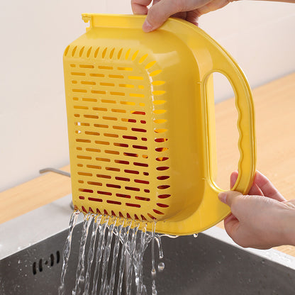 Folding Drain Basket Leaking Fruit Box Vegetable Container Drain Rack Sink with Handle Storage Baskets 801238111981