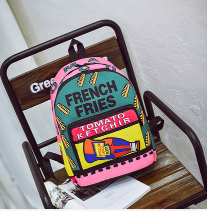Graffiti print colorful Harajuku Japanese backpack 8041562526627