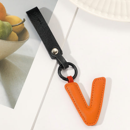 Fashion All-Match 26 Full Letter Leather Key Chain Pendant 804b1341 a05f 4c1e 91a0 d53d1d06a7b2