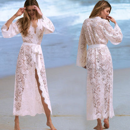 Lace bikini blouse, hollow sexy beach jacket, sunscreen suit, swimsuit and cardigan 8050163429148