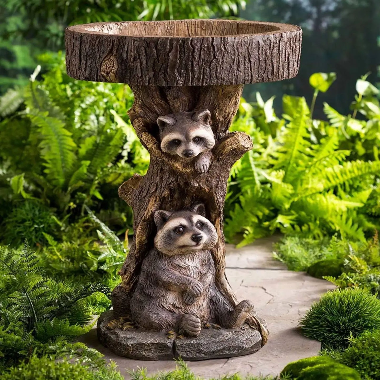 Garden Decoration Raccoon Resin Ornaments Handicraft Gardening Bird Drinking Ornaments 8054e8e9 1e18 4685 89e6 1800418d0aa1