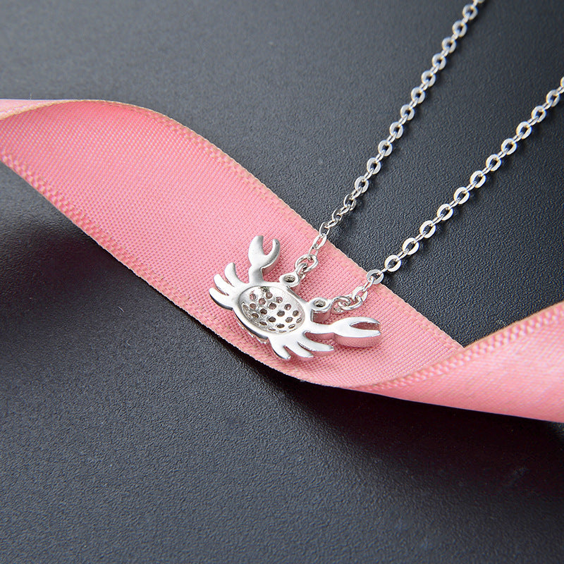 New Crab Cute S925 Silver Pendant Necklace 80675fff c84e 482f 9277 f77579e11ada