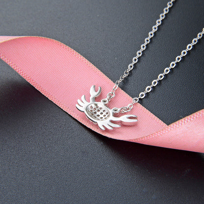 New Crab Cute S925 Silver Pendant Necklace 80675fff c84e 482f 9277 f77579e11ada