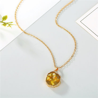 Sunflower resin necklace 807473069527