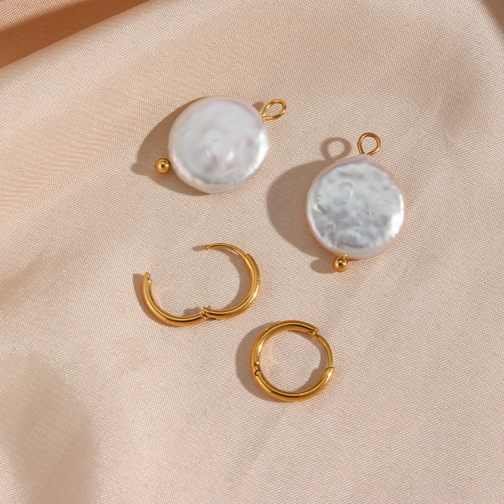 Fashion Elegant Pearl Earrings Ornament Stainless Steel 808330a7 62c7 4944 b7fb 28d8671de3d2