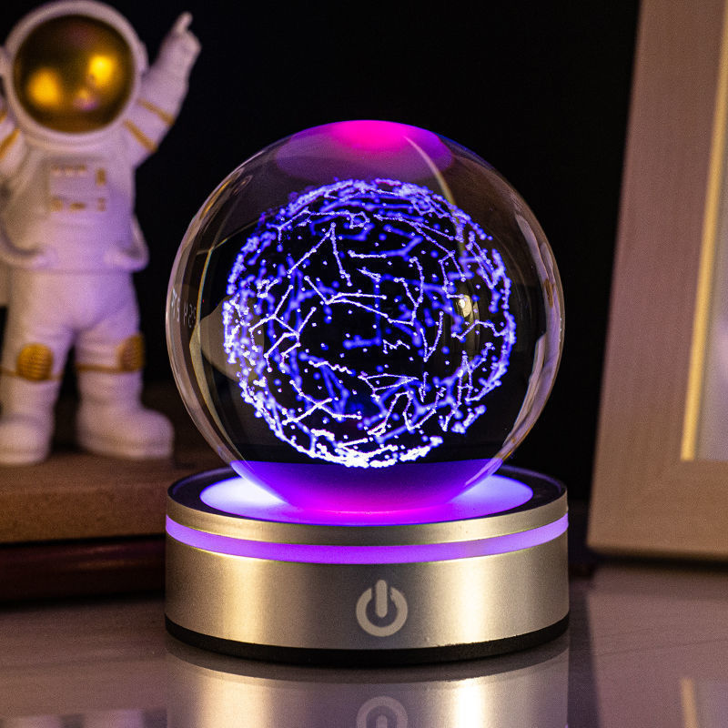 Creative 3D Inner Carving Luminous Crystal Ball Colorful Gradient Small Night Lamp Home Decorations Gifts Selection 808fcefb 