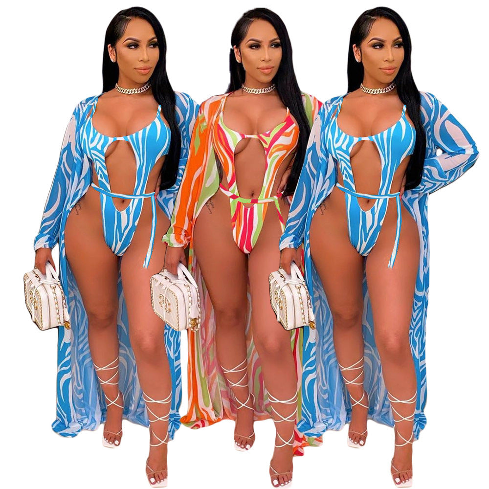 Fashion Ladies Print Cape Swimsuit 2pcs 80914b9b 88ba 4b6f 9c7d 133e5183ed77
