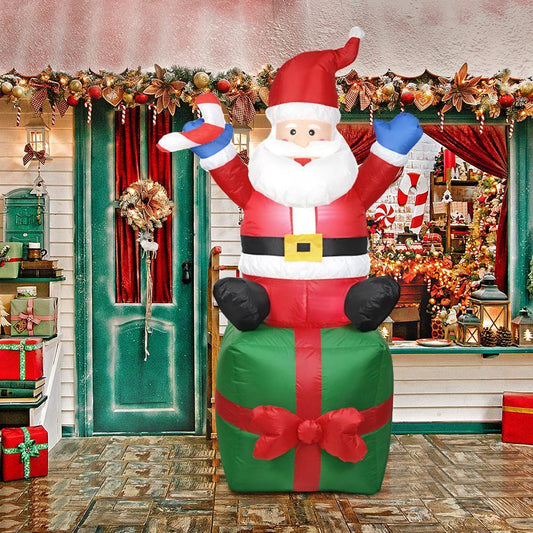 Inflatable Doll Night Light Merry Christmas Outdoor Santa Claus New Year Decoration Garden Soldier Toys Arrangement Props 809