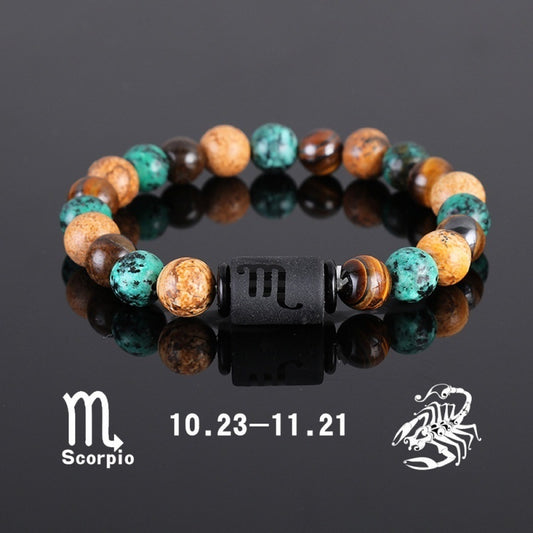 Twelve Constellation Elastic Bracelet Men Tigereye Couple Beaded 80be7304 5852 4308 9241 2d425a514a50