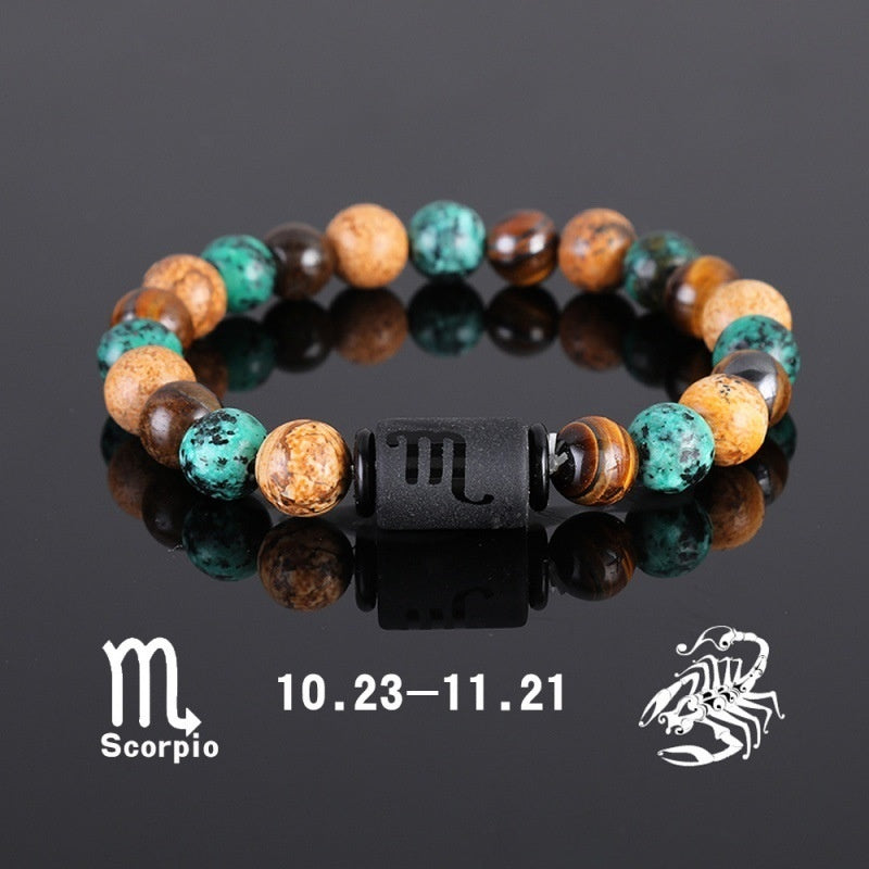 Twelve Constellation Elastic Bracelet Men Tigereye Couple Beaded 80be7304 5852 4308 9241 2d425a514a50 4dede7b8 5bae 4208 bf00