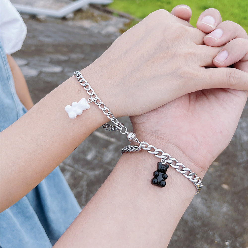 Black And White Bear Stainless Steel Magnet Attract Bracelet 80dc85c7 804a 4800 88ae 0852c441b0d5 535c9e50 c9b4 4f69 a10d 7ef