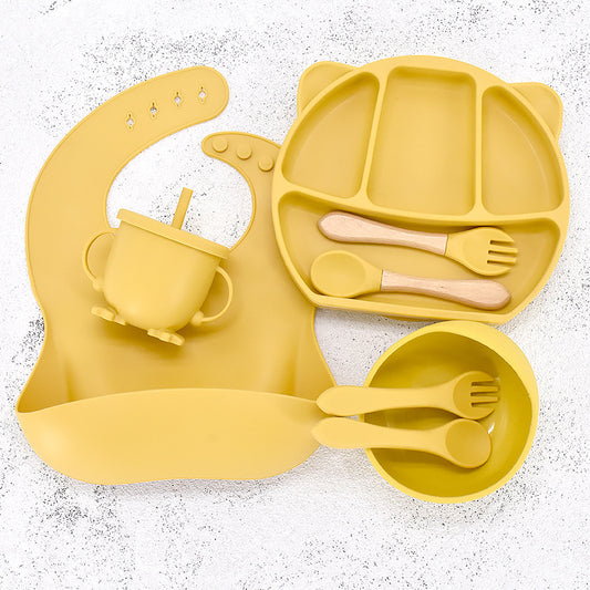 Infant Feeding Tableware Set Divided Grid Silicone Dinner Plate 80e73a91 aa8a 4028 8b8f c8909fe558ff
