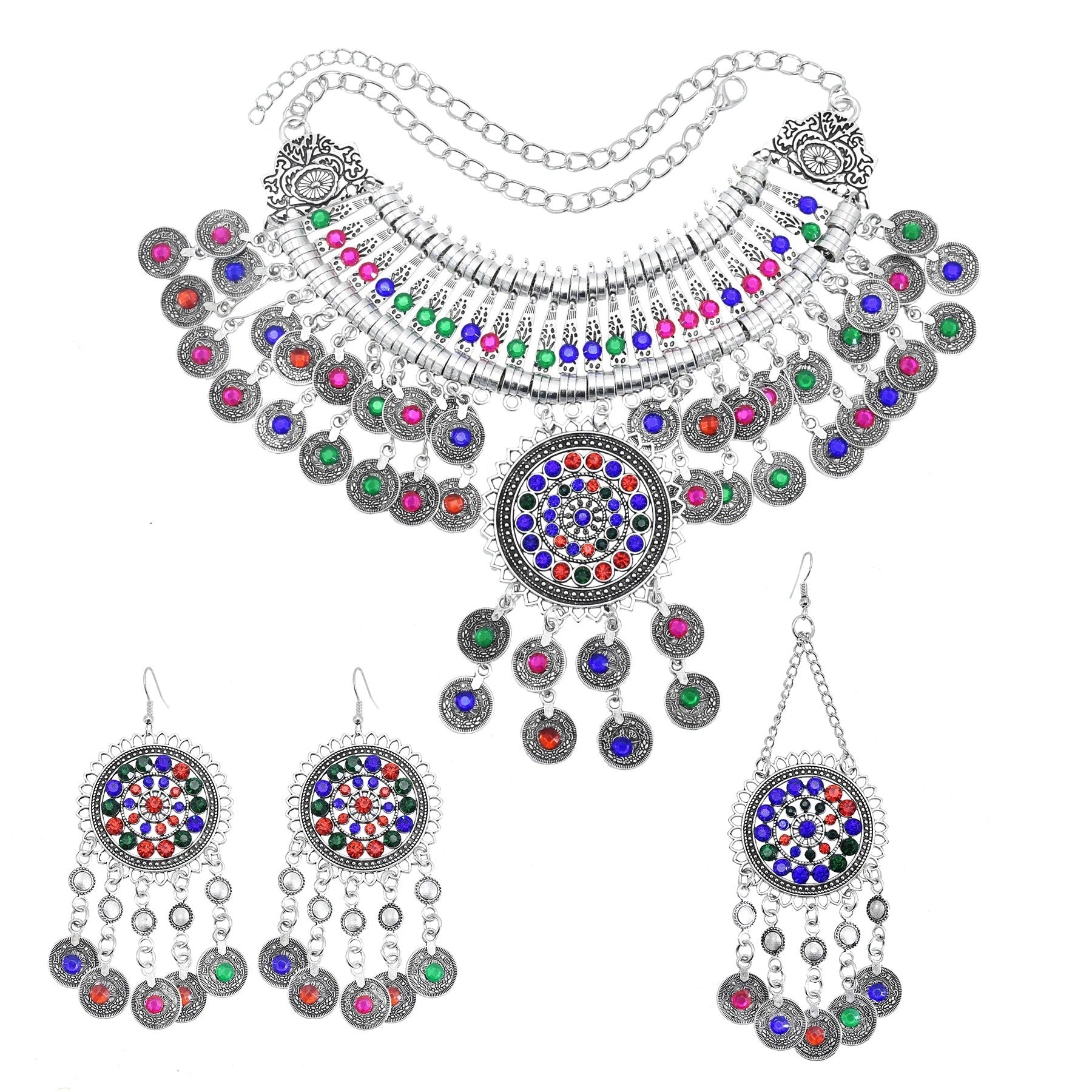Boho Vintage Necklace Earrings Tiara Set 80f949aa c36f 47ef 917e 562b6c143001
