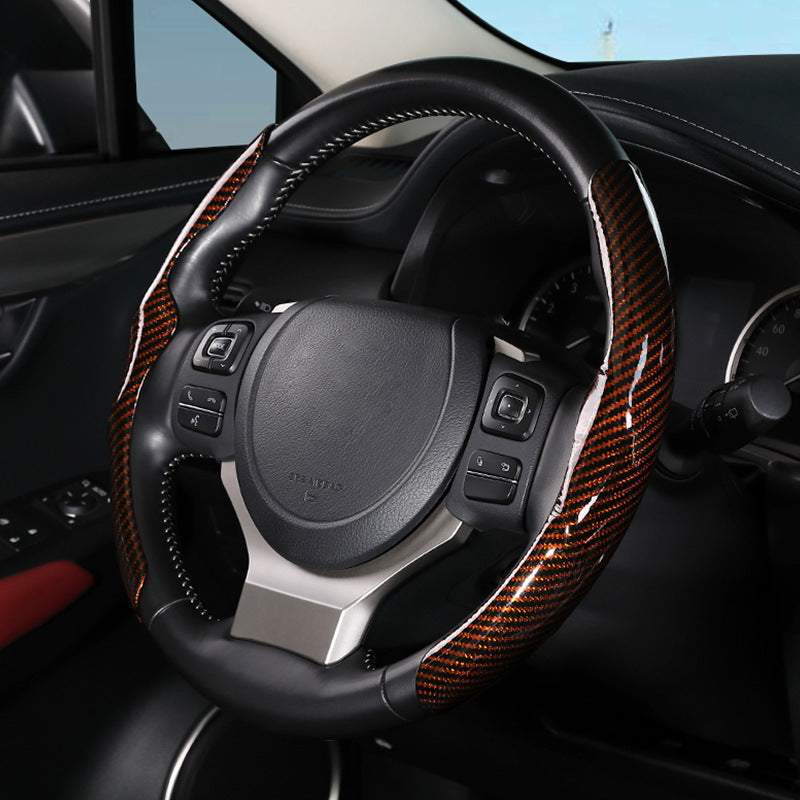 Car Carbon Fiber Pattern Glossy Car Steering Wheel Cover 80fa1726 11f8 4673 be04 0b8297e87a35