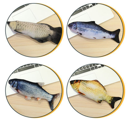 Electric Funny Cat Simulation Fish Beating Usb Jumping Cat Toy 810207351567