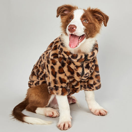 Warm Leopard Print Dog Clothes Jacket 812a99c5 3d49 4356 be4d 8e2182079b9d