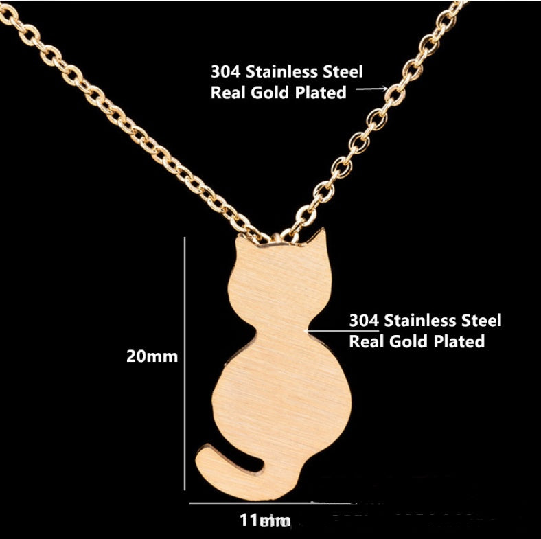 Plating alloy women's necklace trend fashion pet cat necklace 813046411363
