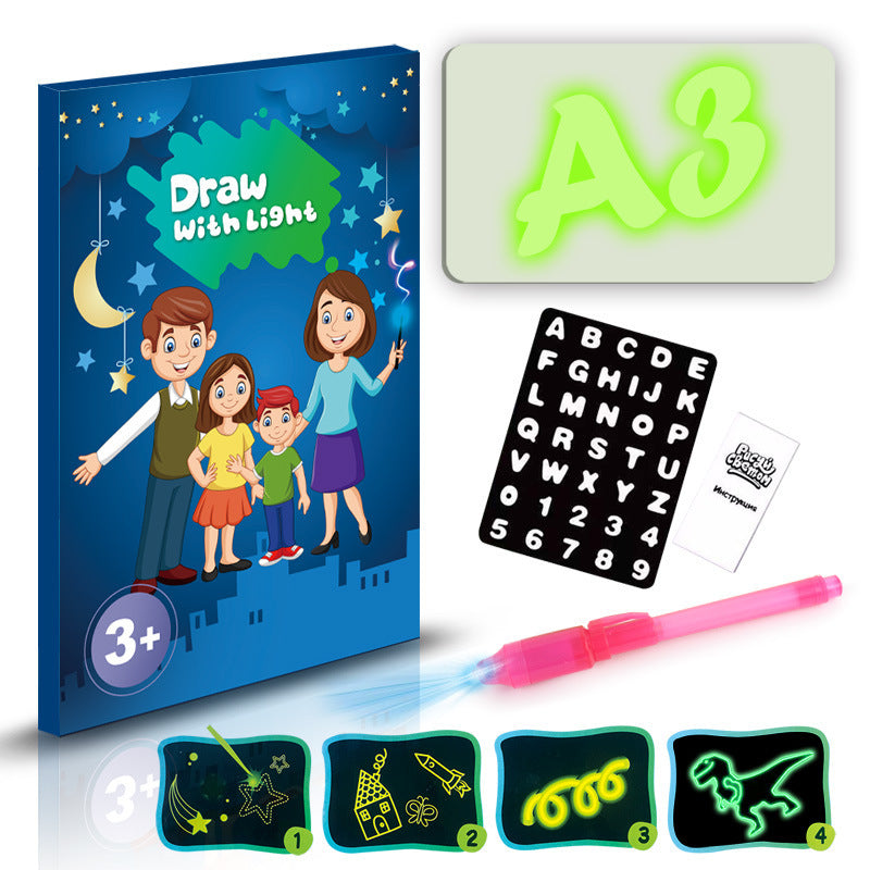 Educational Toy Drawing Pad 3D Magic 8 Light Effects Puzzle Board Sketchpad 813909659858