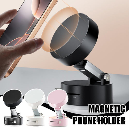 Foldable Magnetic Vacuum Car Phone Holder Foldable Suction Cup With Suction Cup Hands-Free Navigation For Smart Phone - 图片 1