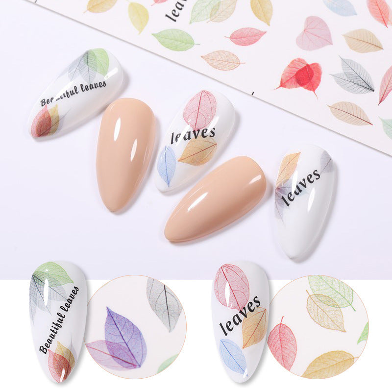 Nail Beauty Water Printing Stickers Sticker Paper Large Leaves Colorful Pattern Fairy Feng Shui Sticker Decorations 814971ed 
