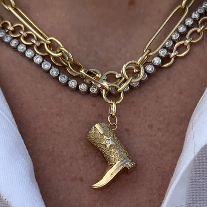 Makayla Gold Boot Pendant