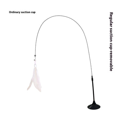 Cat Teaser With Bell Long Brush Holder Suction Cup Self-Hi Bite-resistant Feather 81704d3f 8fb7 487a 9919 8ab1fc483422 trans