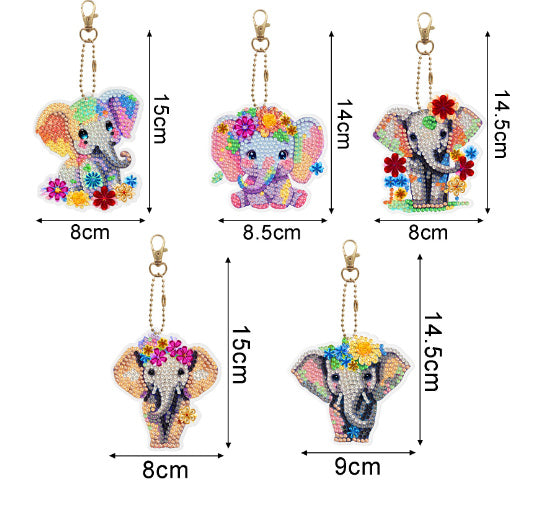 5D Diamond Drawing Keychain Double Sided Irregular - HD Wireless Product #11