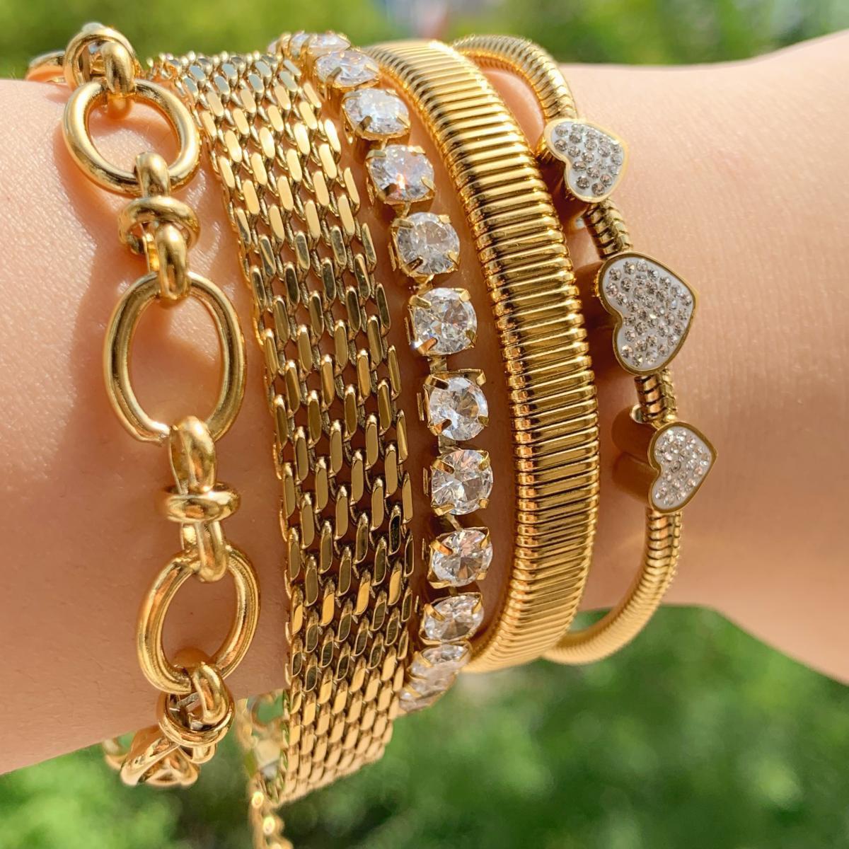 Retro Set Silver Crystal Heart Shaped Women's Bracelet Five Piece Set Fashion Geometry Adjustable Infinite Symbol Jewelry 818