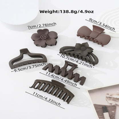Dark Coffee Color Ladies Hairpin Temperament Pure Color Hair Jaw Clip 8183fae7 696a 4590 bf3e 470acd5119a7