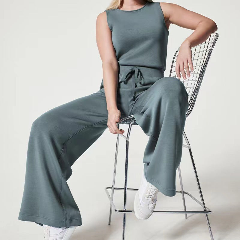 Women's Solid Color Sleeveless Lace-up Jumpsuit 8184ba6a 29ed 48dd b463 a353de30a6e4 785b9a6d b83f 4eee 89ac 1b039853219b