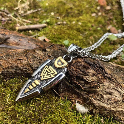 Stainless Steel Viking Arrow Pendant Triangular Rune 8198a85b 9ca7 4155 a875 4ea9c8a3c647