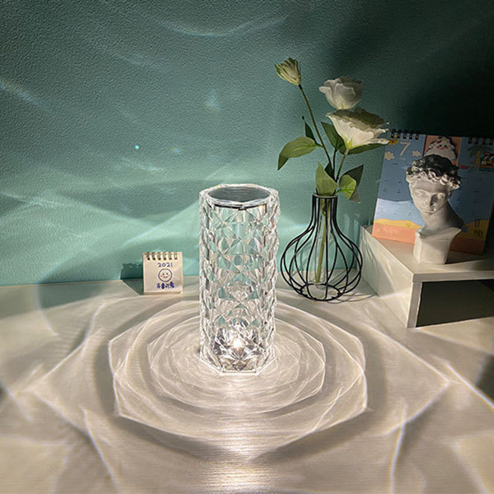 Nordic Crystal Lamp USB Table Lamps Bedroom Touch Dimming Atmosphere Diamond Night Light Rose Projector Lamp Decor 81ac02b7 8