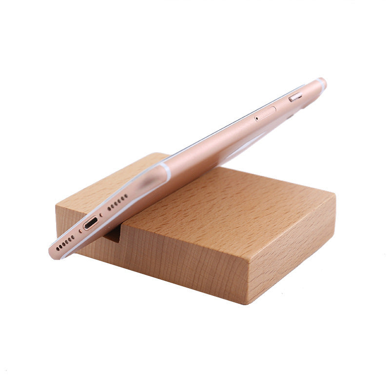 Creative  Mobile Phone Toma Back With Coin Beech Wood Lazy Phone Holder Custom Lettering - 图片 15