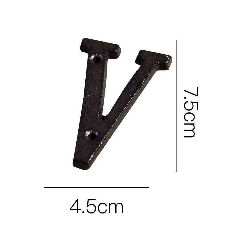 European-style Retro Cast Iron Three-dimensional Wrought Iron 26 English Letters Door Number 81ddddc4 1a54 42c8 a191 85dc01e1