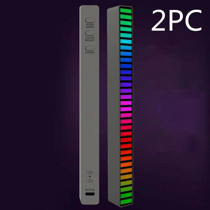 New Car Sound Control Light RGB Voice-Activated Music Rhythm Ambient Light With 32 LED 18 Colors Car Home Decoration Lamp 81d
