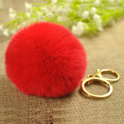 Cute Rex Rabbit Fur Ball Keychain 81e402ba faf6 4714 9a73 663e7695712d