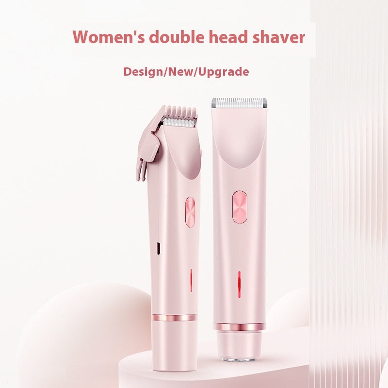 2 In 1 Hair Remover Women's Double Head Shaver Private Pubic Hair Trimmer Electric Razor Wet Dry Electric Body Hair - HD Wireless Product #4