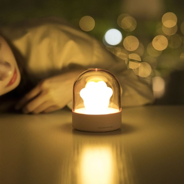 Exquisite Night Light Cat Paw Light USB Charging Music Box Warm Musical Lamp Cats Paw Lamp For Kids Children Gift Desktop Dec