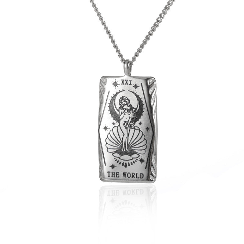 New Personalized Simple Stainless Steel Square Card Necklace 82089d70 802c 4a75 a464 fd38e75abd2d