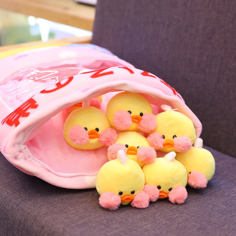 Kawaii 8pcs LaLafanfan Cafe Duck Plush Balls Bag Snack Toy Pillow 8223d200 ddd2 4972 a64b adbc71ee5109