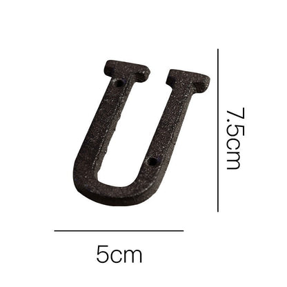 European-style Retro Cast Iron Three-dimensional Wrought Iron 26 English Letters Door Number 822605b1 04d5 46bc 82fa a4de232f