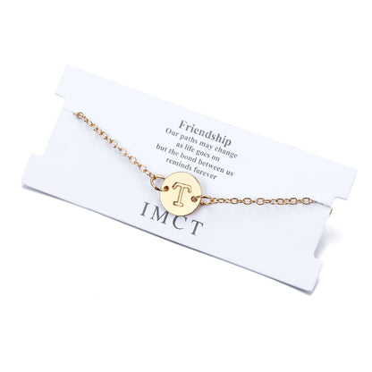 DIY Letter Bracelet Anklet Gold Small Circle Glossy Letter Bracelet 822aa8db e0fb 42ae ab13 5c0cbb609d7e