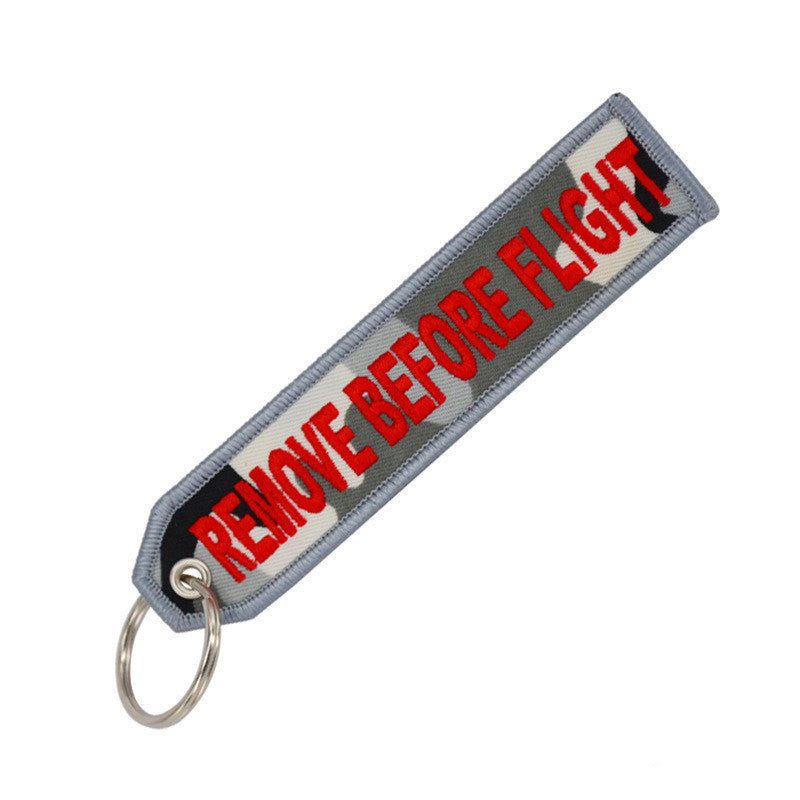 Personalized Embroidered Red Background White Keychain 822c53ad 8efb 4e4e ae0d 210e801dec4a